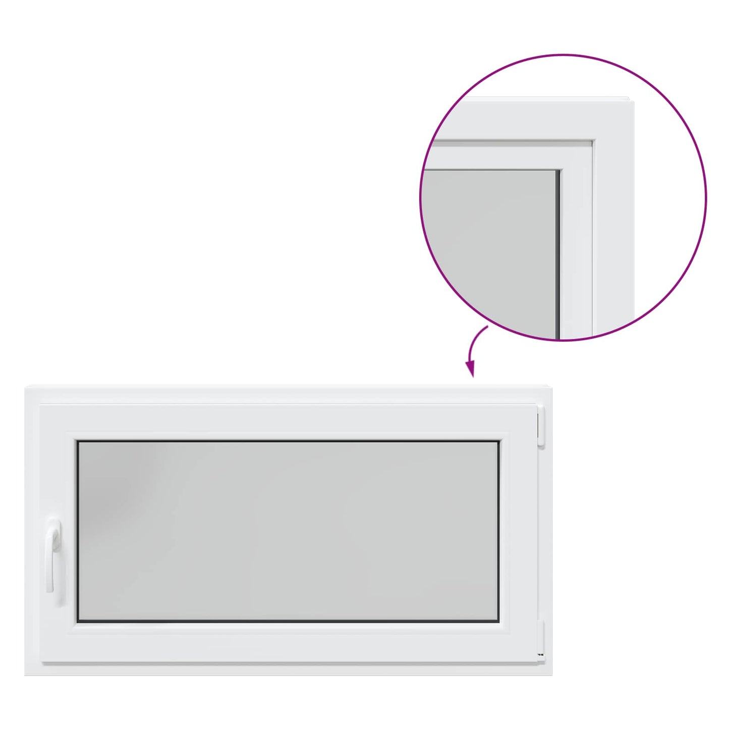 Basement Window RISOR 110 x 50 cm PVC and Glass White
