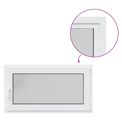 Basement Window RISOR 110 x 50 cm PVC and Glass White