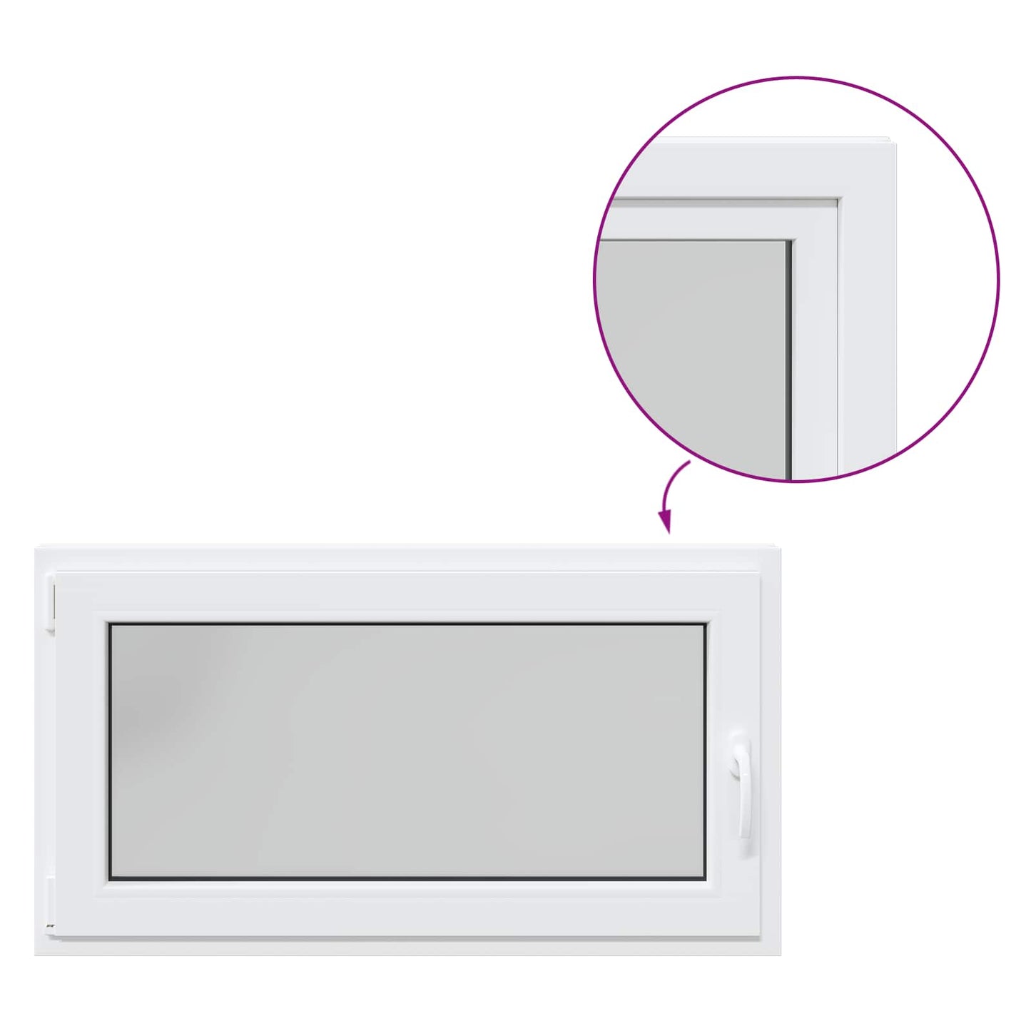 Basement Window RISOR 110 x 60 cm PVC and Glass White