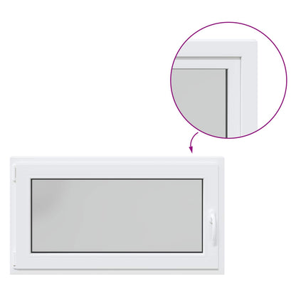 Basement Window RISOR 110 x 70 cm PVC and Glass White