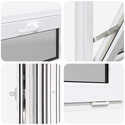 Basement Window RISOR 60 x 40 cm PVC and Glass White