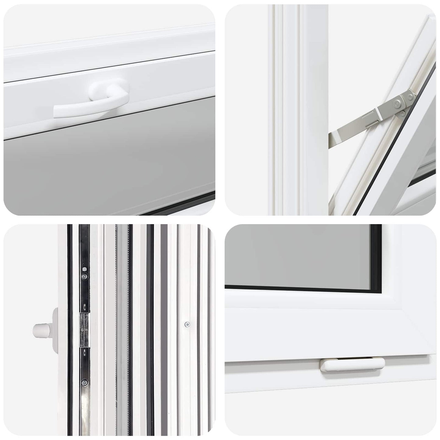 Basement Window RISOR 80 x 40 cm PVC and Glass White