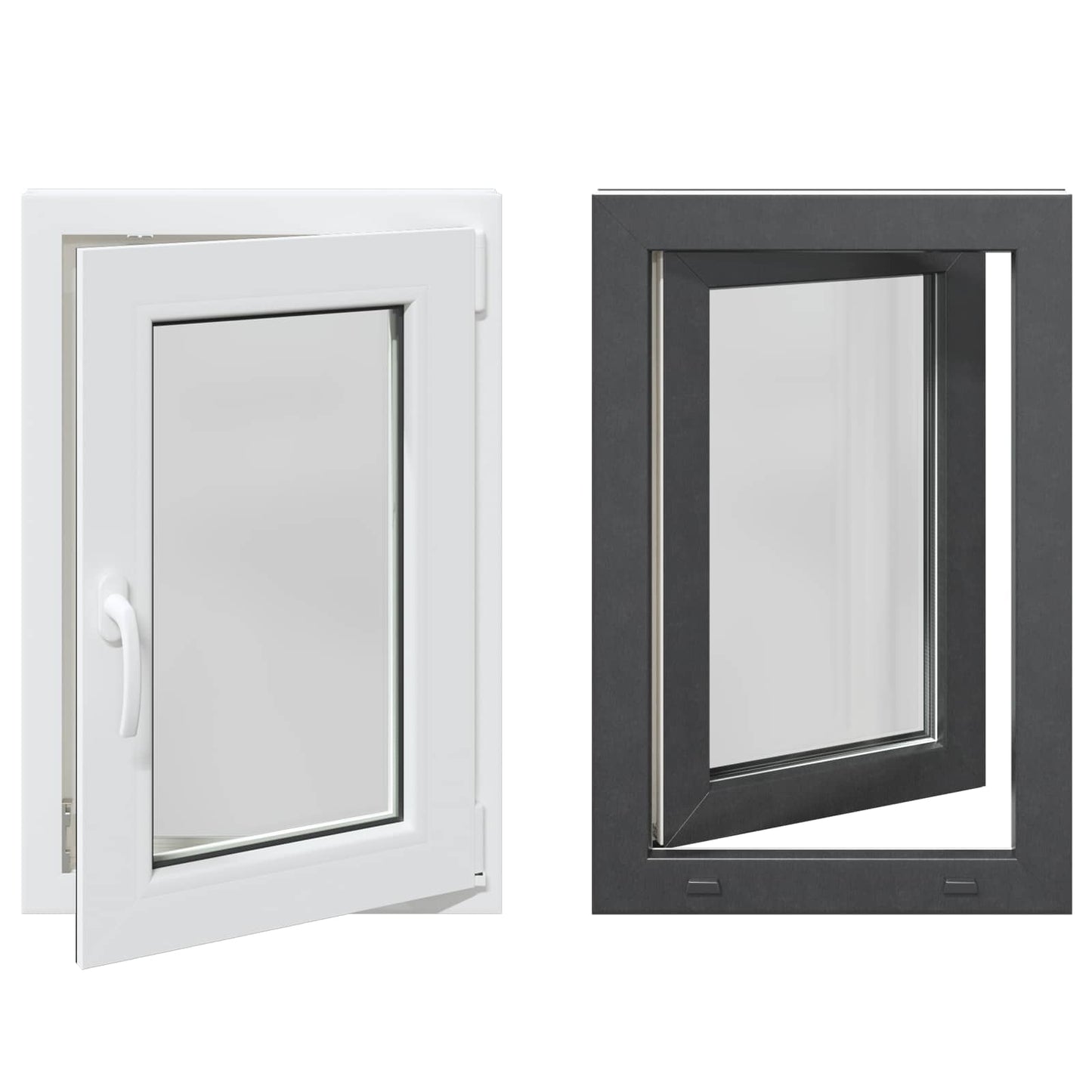 Basement Window RISOR 50 x 75 cm PVC and Glass Anthracite