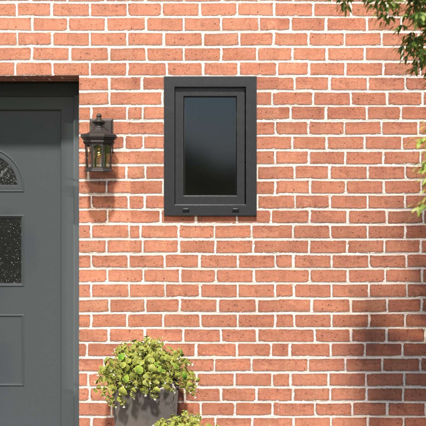 Basement Window RISOR 50 x 75 cm PVC and Glass Anthracite