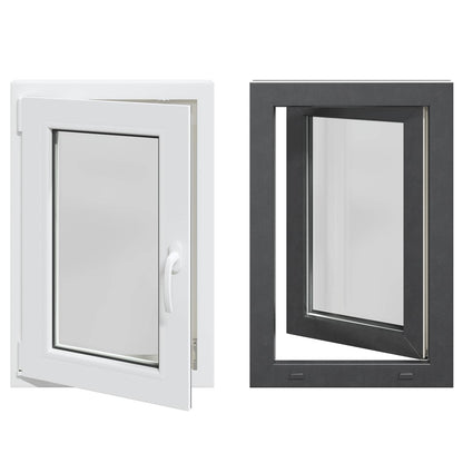 Basement Window RISOR 50 x 75 cm PVC and Glass Anthracite