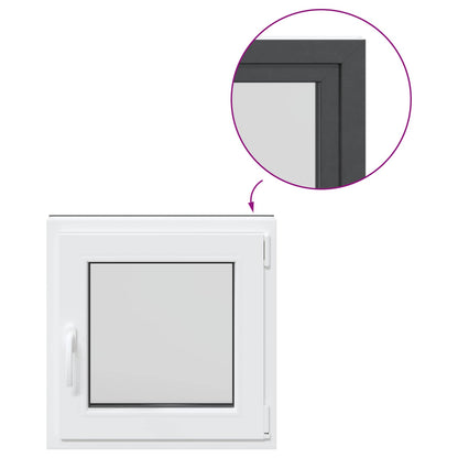 Basement Window RISOR 60 x 60 cm PVC and Glass Anthracite