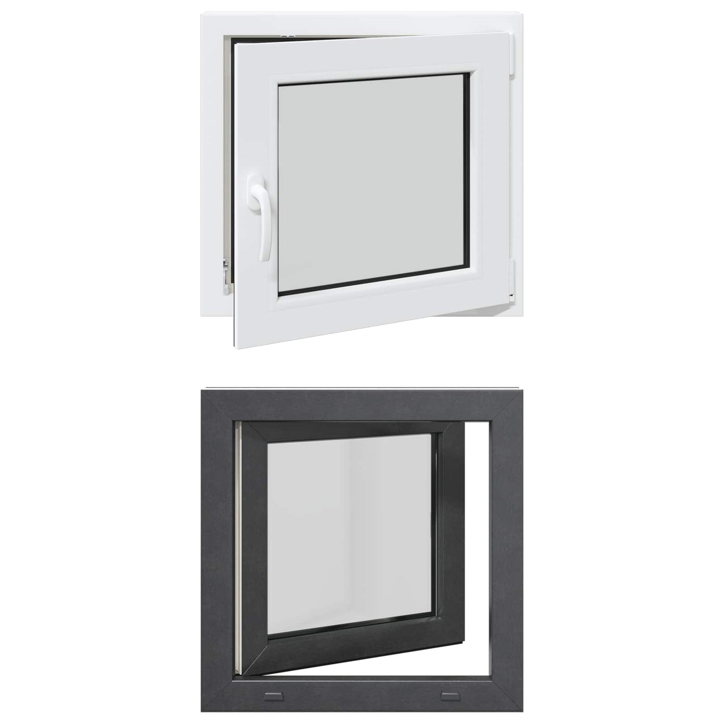 Basement Window RISOR 60 x 60 cm PVC and Glass Anthracite