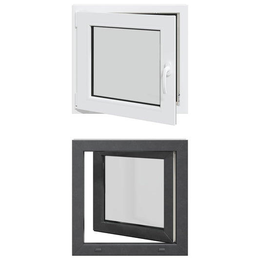 Tilt & Turn Basement Window RISOR 60 x 60 cm PVC and Glass