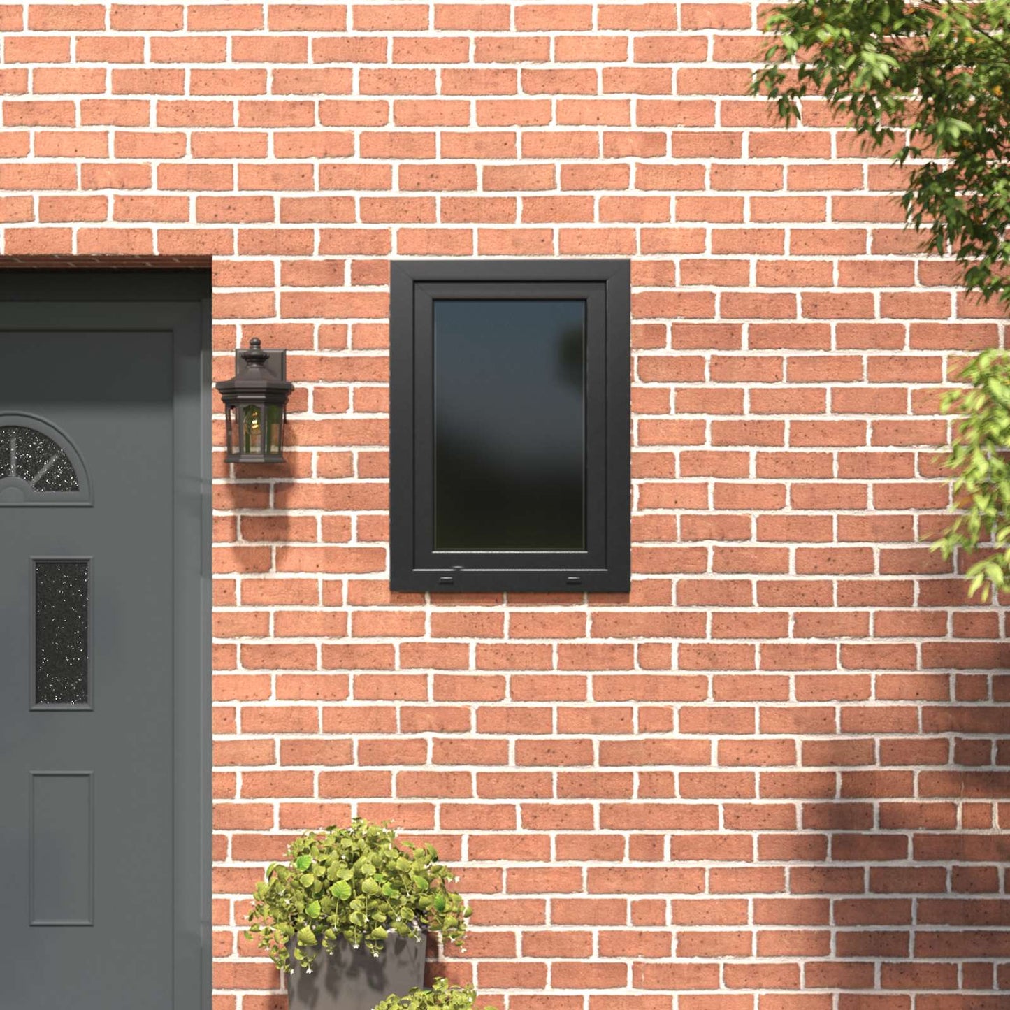 Basement Window RISOR 60 x 80 cm PVC and Glass Anthracite