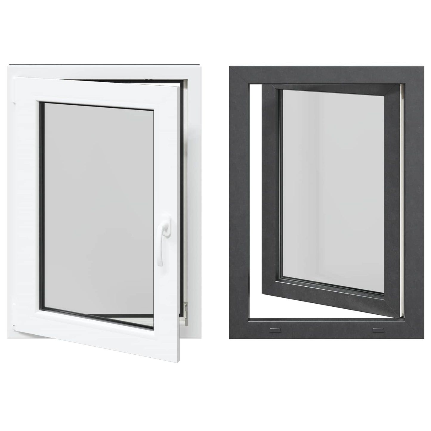 Basement Window RISOR 60 x 80 cm PVC and Glass Anthracite