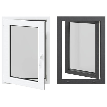 Basement Window RISOR 60 x 80 cm PVC and Glass Anthracite
