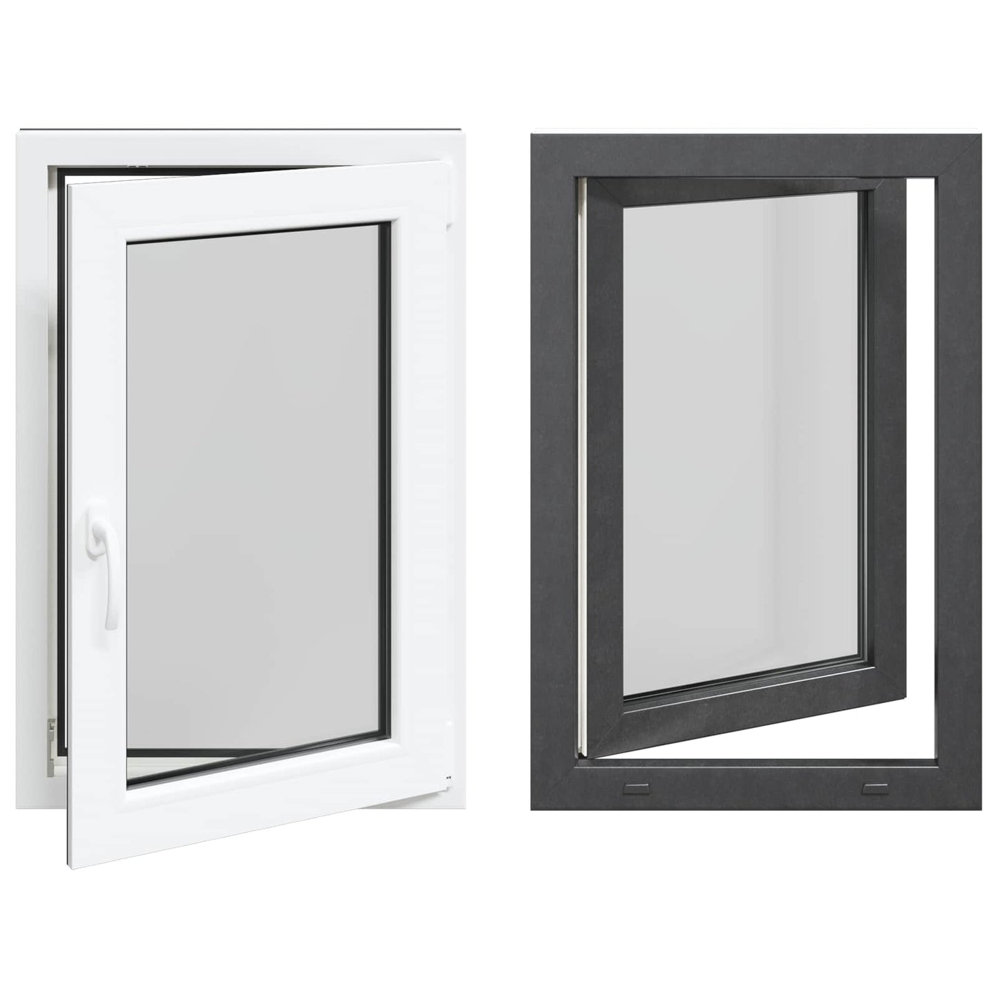 Basement Window RISOR 60 x 90 cm PVC and Glass Anthracite