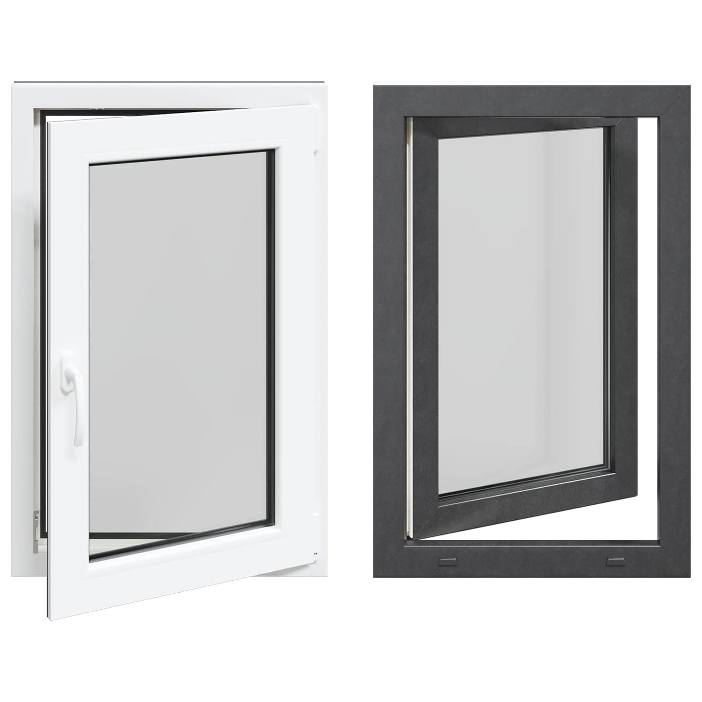 Basement Window RISOR 60 x 100 cm PVC and Glass Anthracite