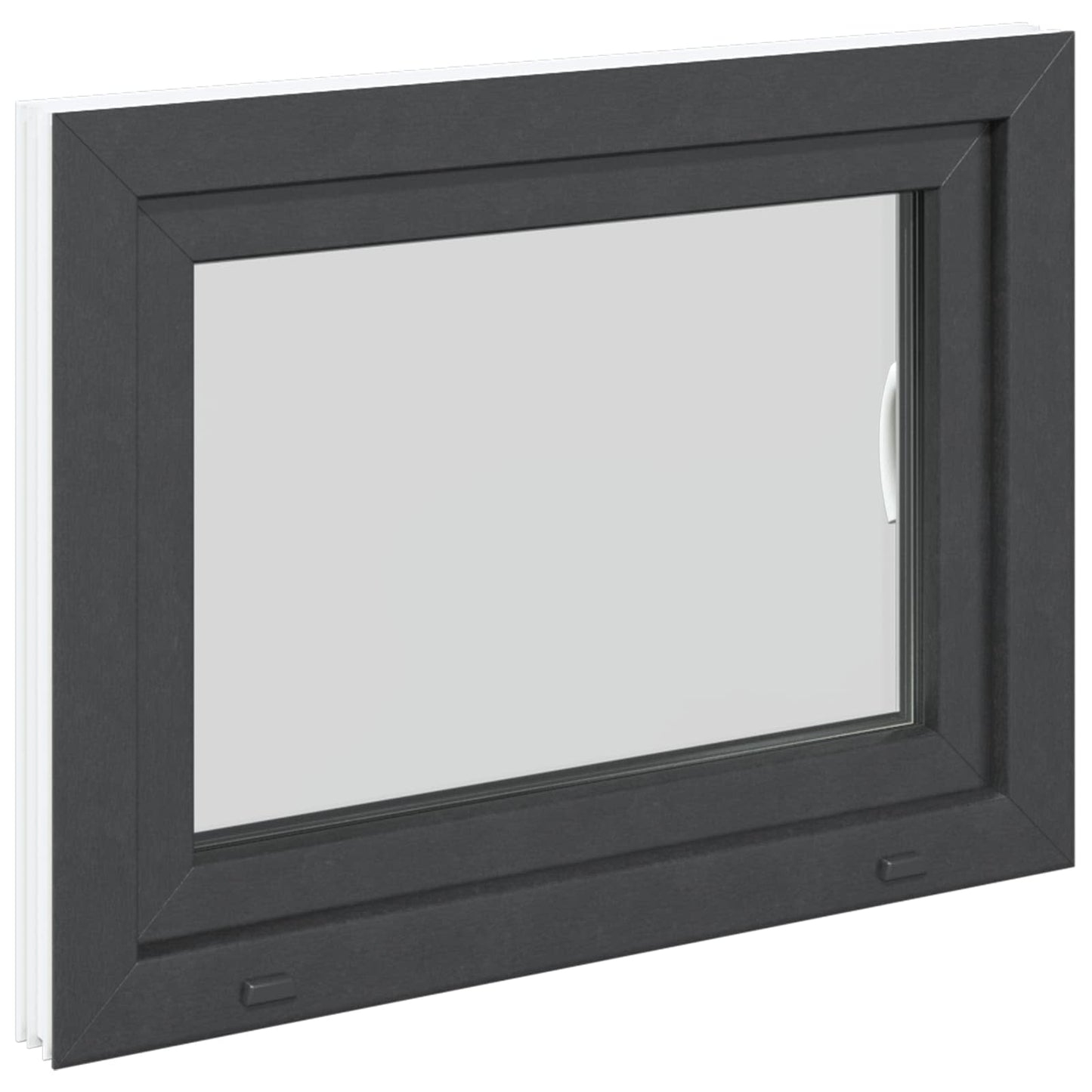 Basement Window RISOR 80 x 50 cm PVC and Glass Anthracite