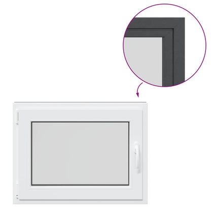 Basement Window RISOR 80 x 60 cm PVC and Glass Anthracite