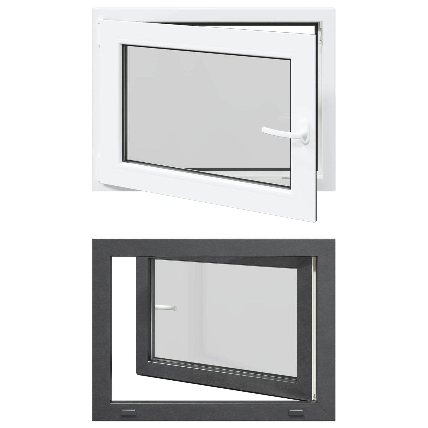 Basement Window RISOR 80 x 60 cm PVC and Glass Anthracite