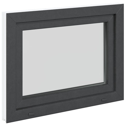 Basement Window RISOR 80 x 60 cm PVC and Glass Anthracite