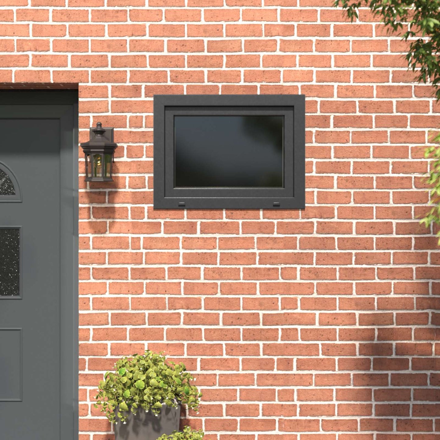 Basement Window RISOR 80 x 60 cm PVC and Glass Anthracite