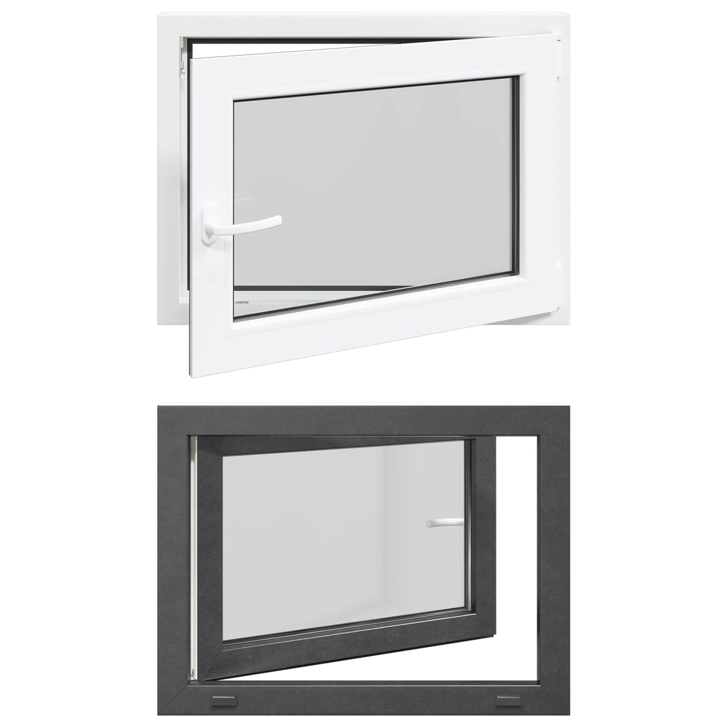 Basement Window RISOR 80 x 60 cm PVC and Glass Anthracite