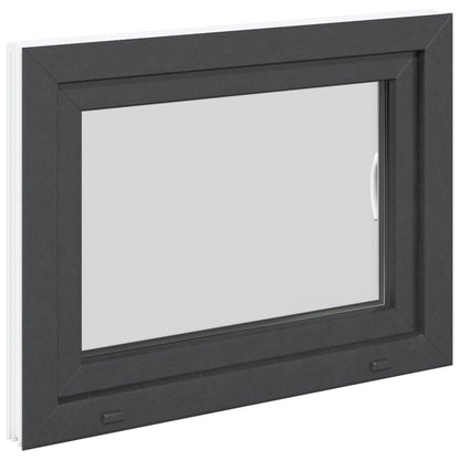 Basement Window RISOR 80 x 60 cm PVC and Glass Anthracite