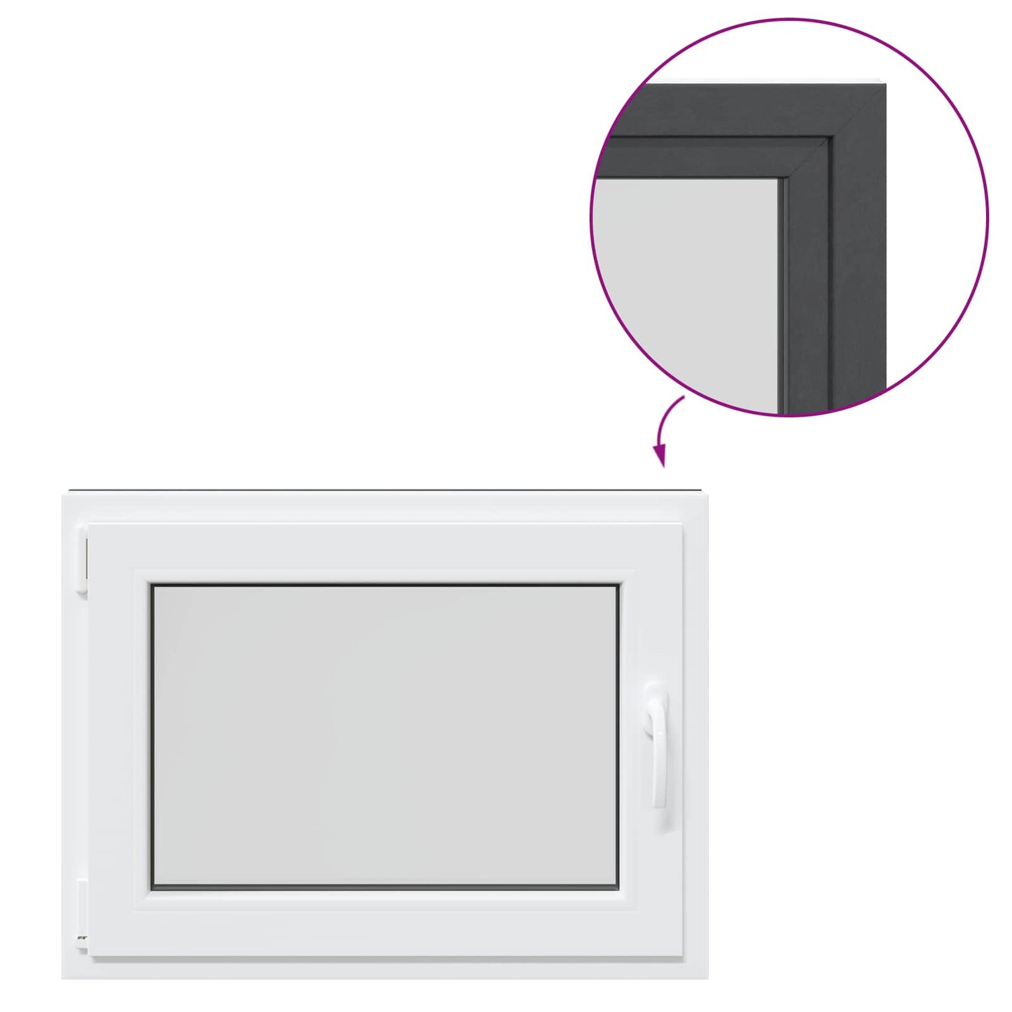 Basement Window RISOR 80 x 70 cm PVC and Glass Anthracite