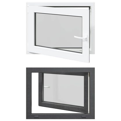 Basement Window RISOR 80 x 70 cm PVC and Glass Anthracite