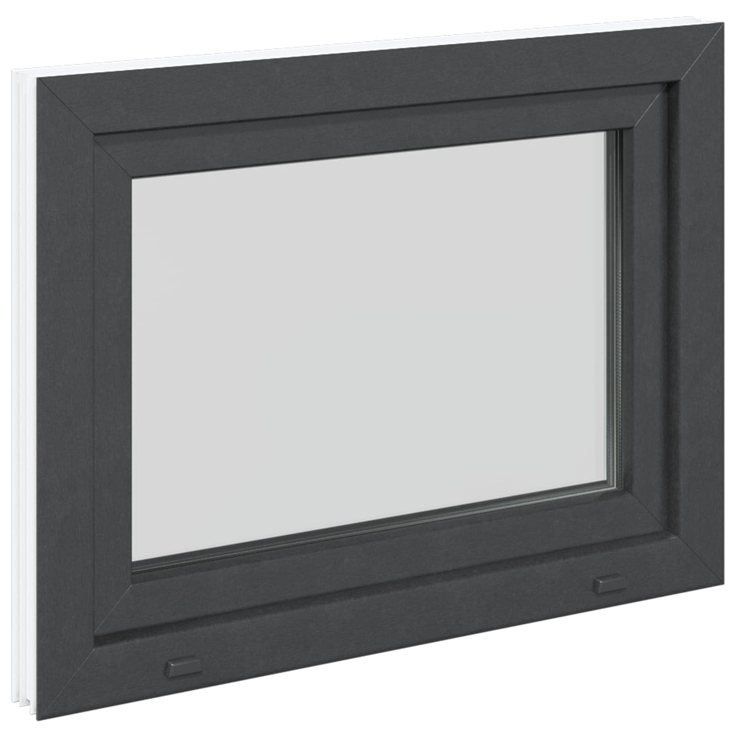 Basement Window RISOR 80 x 70 cm PVC and Glass Anthracite