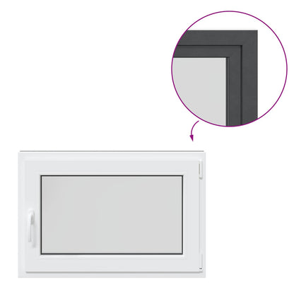 Basement Window RISOR 80 x 70 cm PVC and Glass Anthracite