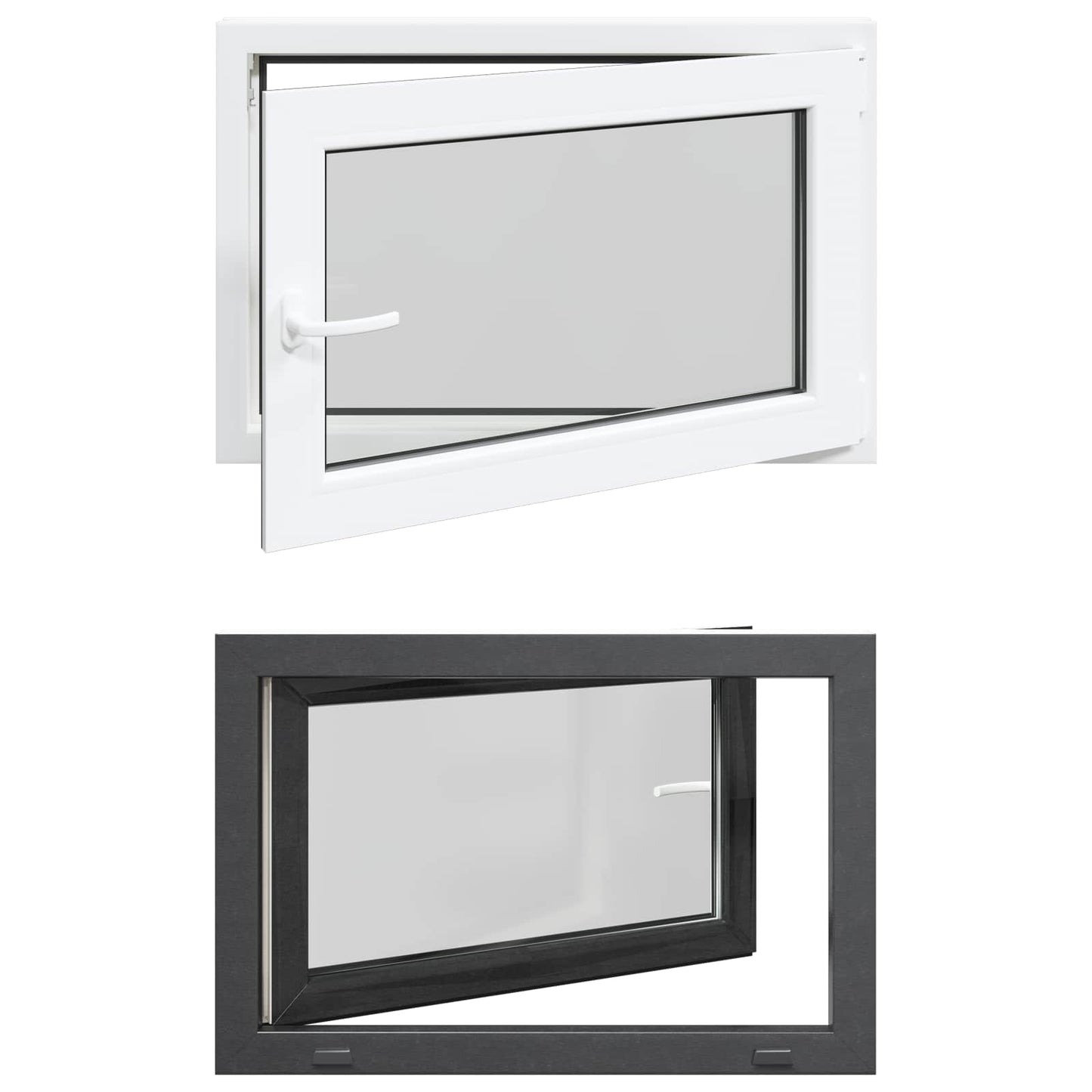 Basement Window RISOR 80 x 70 cm PVC and Glass Anthracite