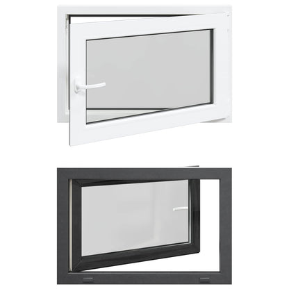Basement Window RISOR 80 x 70 cm PVC and Glass Anthracite