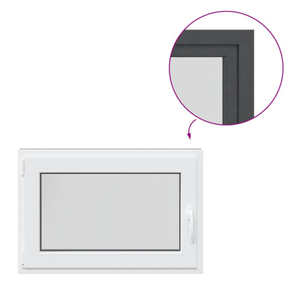 Basement Window RISOR 90 x 50 cm PVC and Glass Anthracite