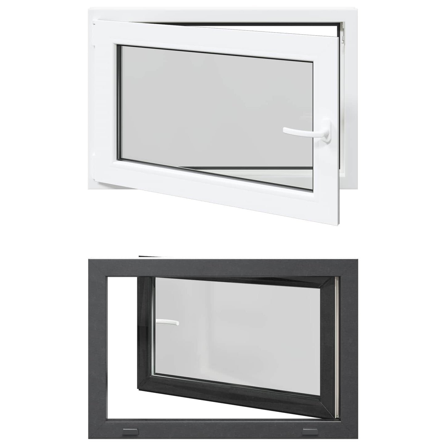 Basement Window RISOR 90 x 50 cm PVC and Glass Anthracite