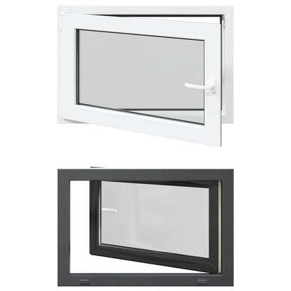 Basement Window RISOR 90 x 50 cm PVC and Glass Anthracite