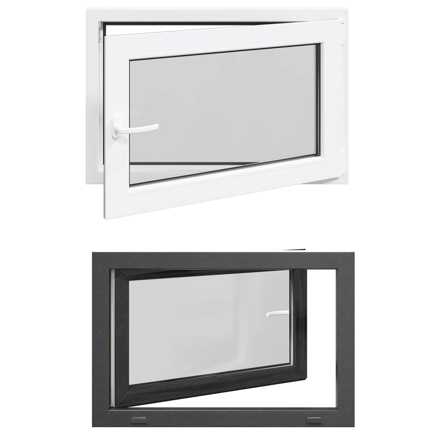 Basement Window RISOR 90 x 50 cm PVC and Glass Anthracite
