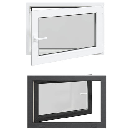 Basement Window RISOR 90 x 50 cm PVC and Glass Anthracite