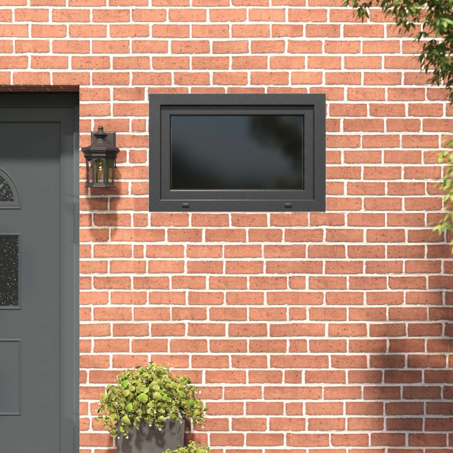 Basement Window RISOR 90 x 70 cm PVC and Glass Anthracite