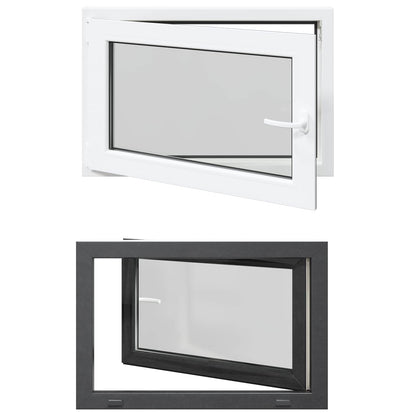 Basement Window RISOR 90 x 70 cm PVC and Glass Anthracite