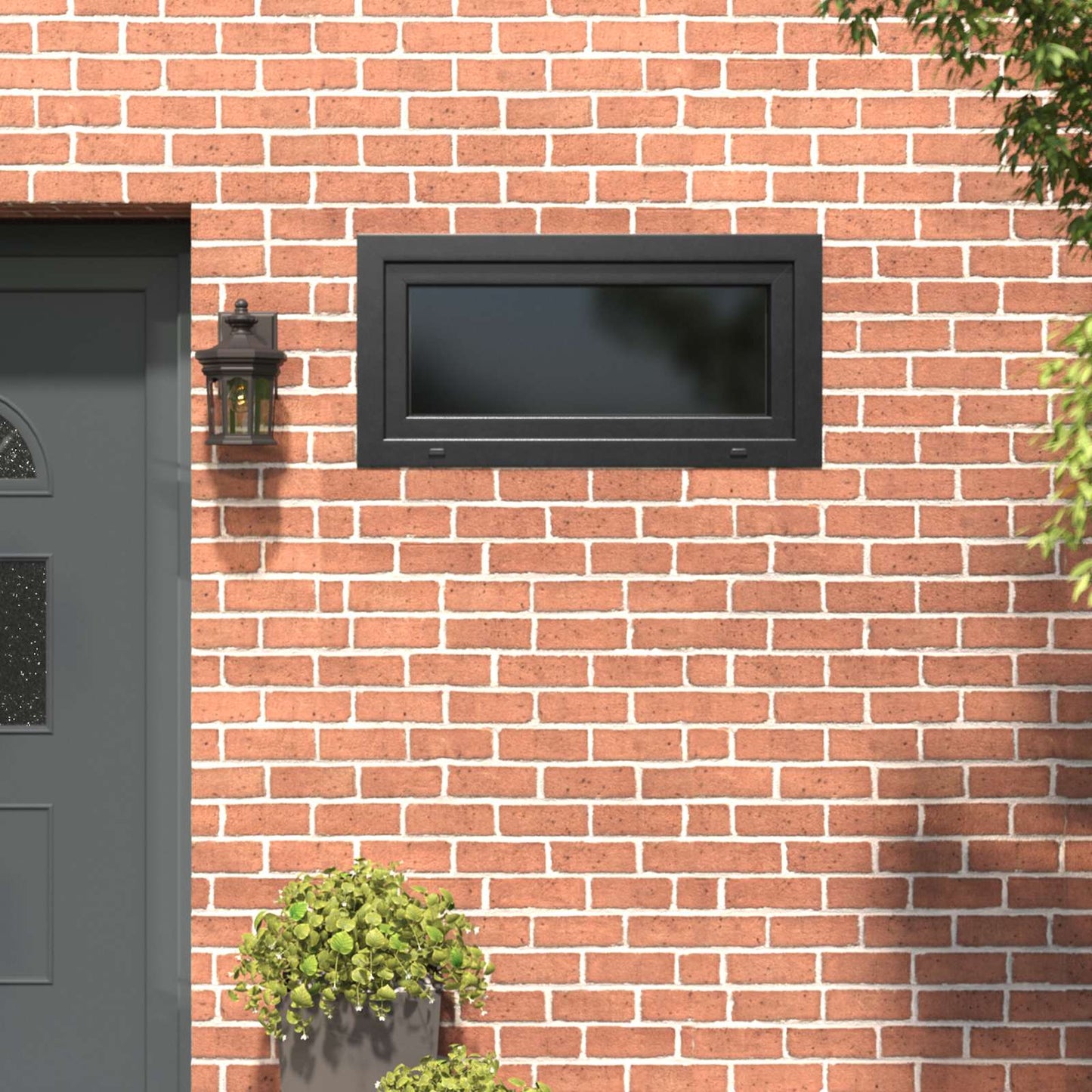 Basement Window RISOR 100 x 50 cm PVC and Glass Anthracite