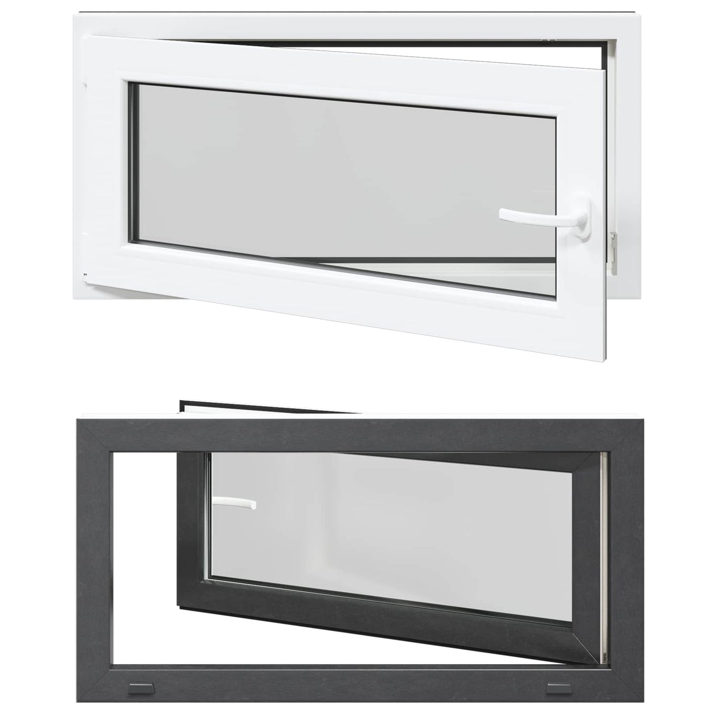 Basement Window RISOR 100 x 50 cm PVC and Glass Anthracite