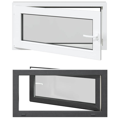 Basement Window RISOR 100 x 50 cm PVC and Glass Anthracite