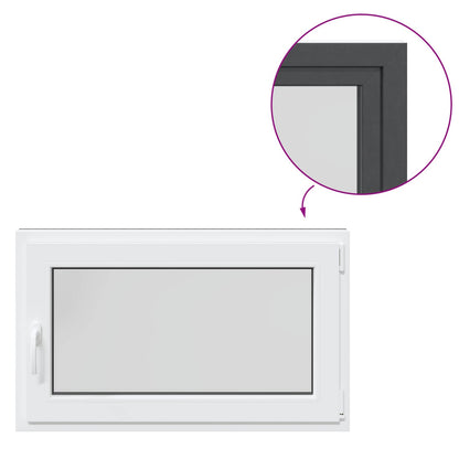 Basement Window RISOR 100 x 60 cm PVC and Glass Anthracite