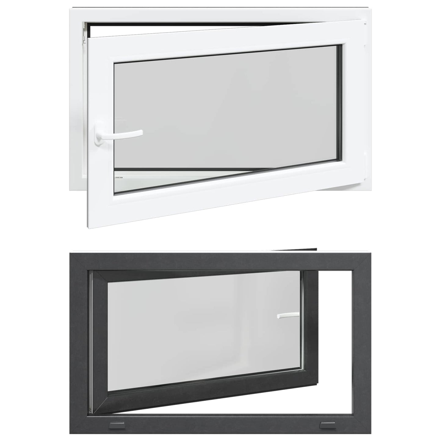 Basement Window RISOR 100 x 60 cm PVC and Glass Anthracite