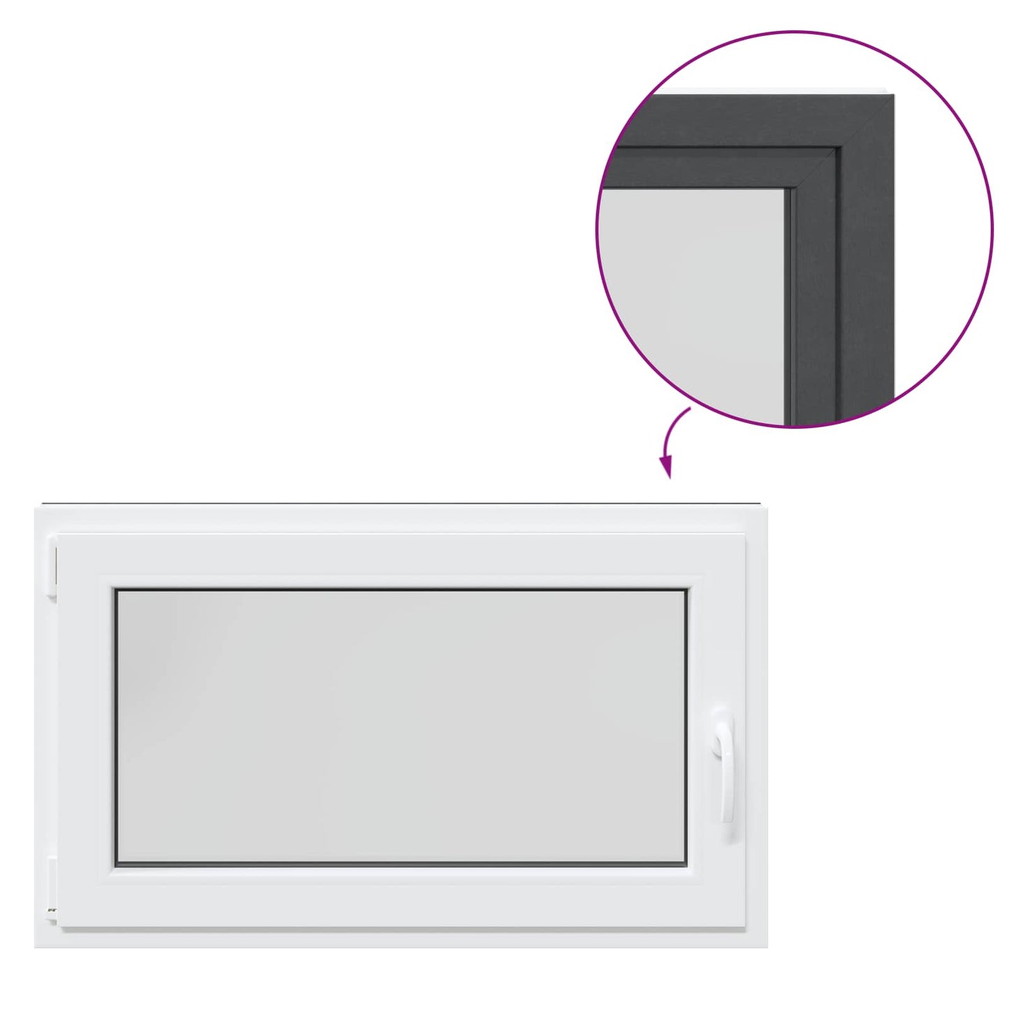 Basement Window RISOR 100 x 60 cm PVC and Glass Anthracite