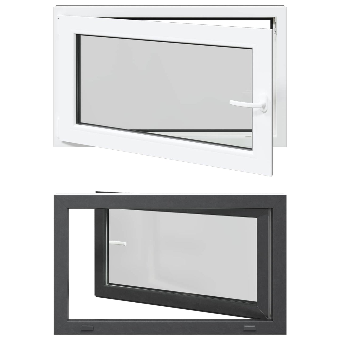 Basement Window RISOR 100 x 60 cm PVC and Glass Anthracite