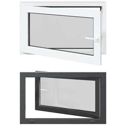 Basement Window RISOR 100 x 60 cm PVC and Glass Anthracite