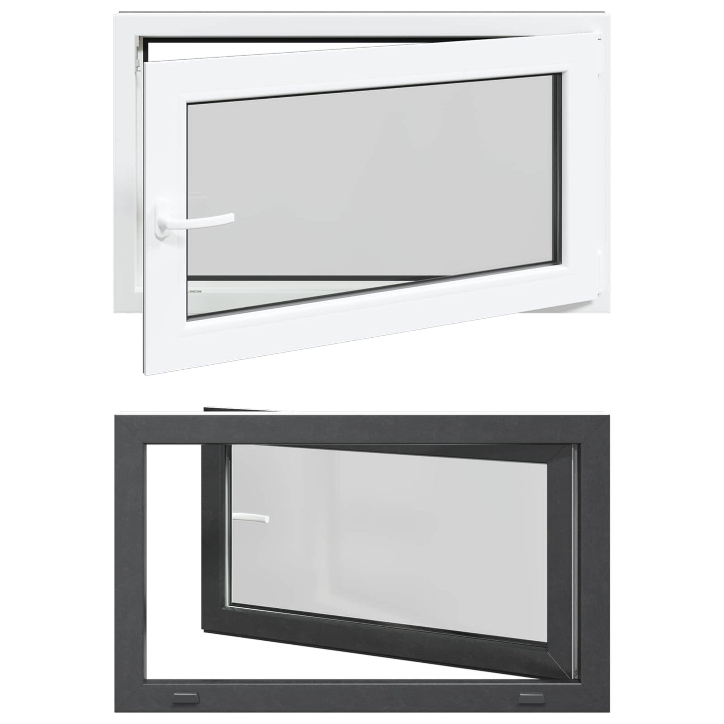 Basement Window RISOR 100 x 70 cm PVC and Glass Anthracite