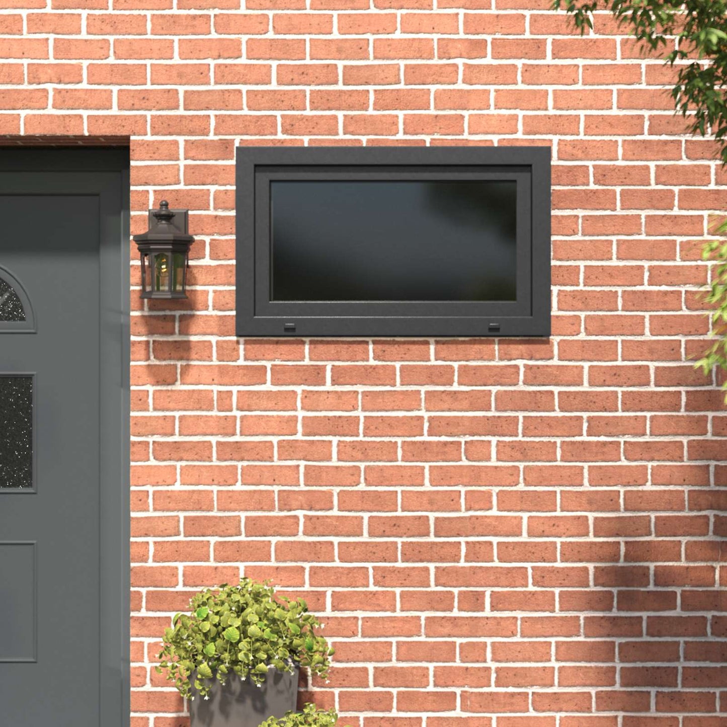 Basement Window RISOR 100 x 70 cm PVC and Glass Anthracite