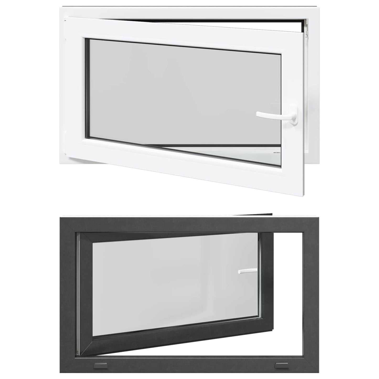 Basement Window RISOR 100 x 70 cm PVC and Glass Anthracite