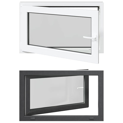 Basement Window RISOR 100 x 70 cm PVC and Glass Anthracite