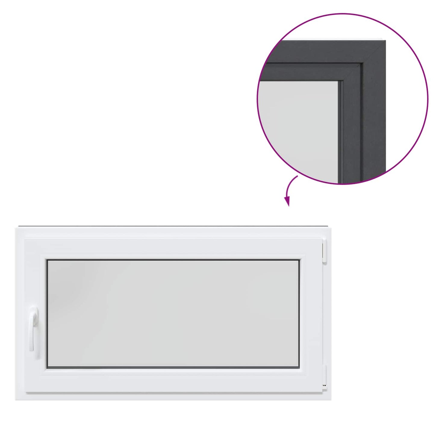 Basement Window RISOR 110 x 50 cm PVC and Glass Anthracite